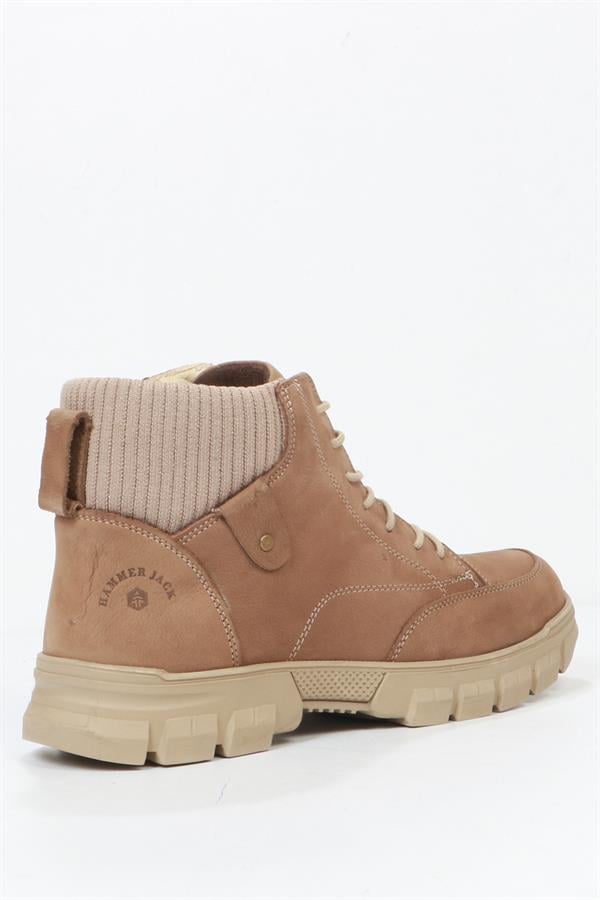 Genuine Leather Beige Outdoor Men's Boots