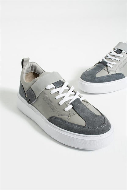Genuine Leather Grey Women's Shoes