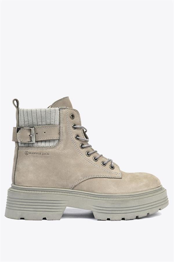 Carmen Genuine Leather Grey Outdoor Female Boots
