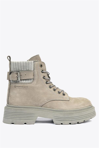 Carmen Genuine Leather Grey Outdoor Female Boots