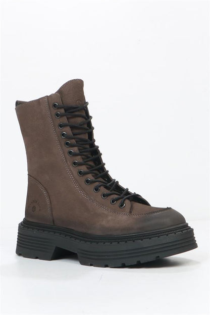Loberia Genuine Leather Grey Women's Boots