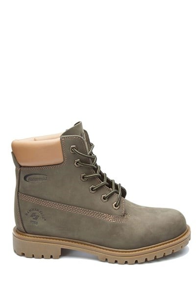 Genuine Leather Khaki Men's Boots