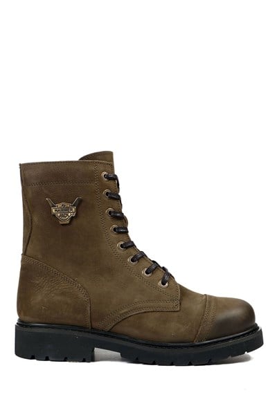 Real Leather Haki Dock Step Outdoor Men's Boots