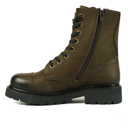 Genuine Leather Haki Dock Step Outdoor Women's Boots