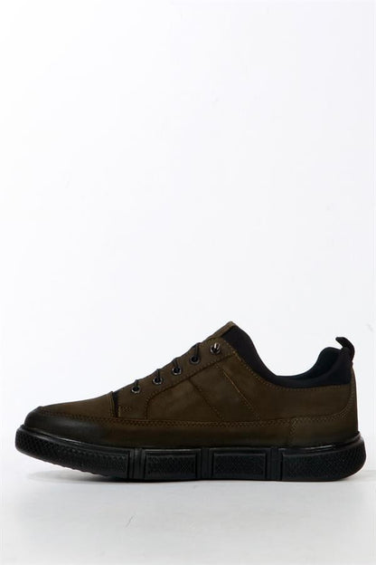 Leather Khaki Men's Shoes