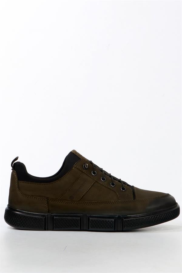 Leather Khaki Men's Shoes