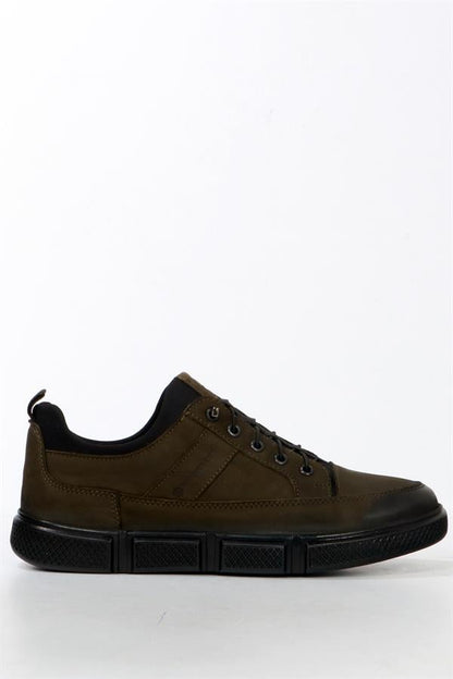 Leather Khaki Men's Shoes