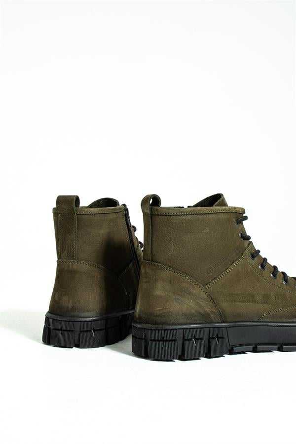 Sharon Genuine Leather Khaki Men's Boots