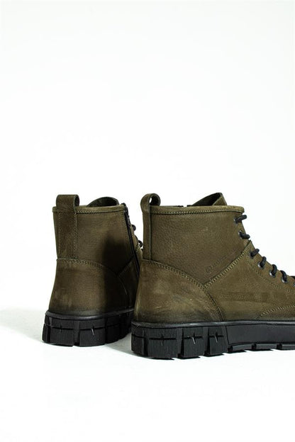 Sharon Genuine Leather Khaki Men's Boots