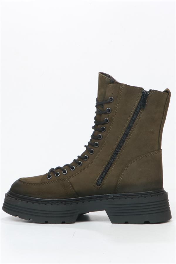 Loberia Leather Kaki Women's Boots