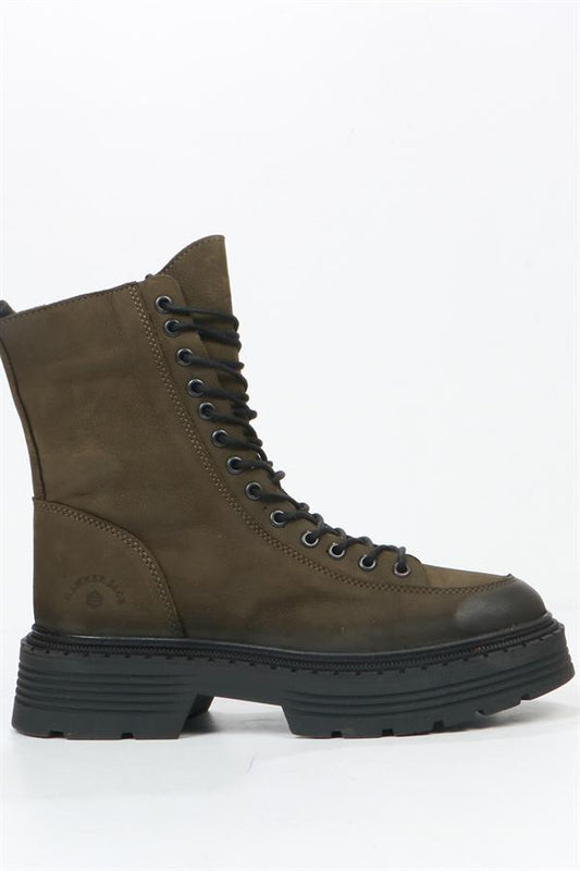 Loberia Leather Kaki Women's Boots