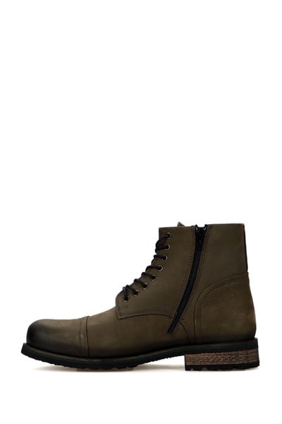 True Leather Haki Pera Outdoor Men's Boots