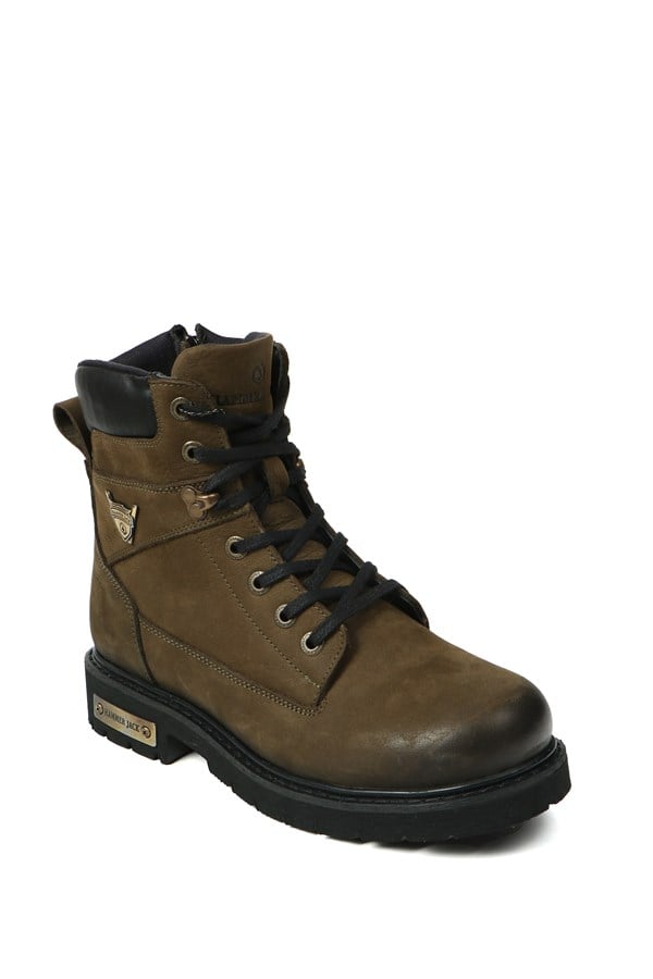 Genuine Leather Khaki Men's Boots