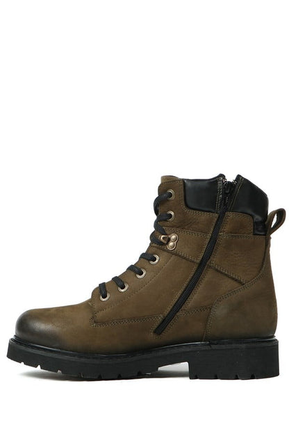 Genuine Leather Khaki Men's Boots