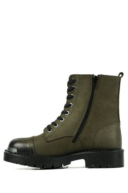 Genuine Leather Khaki Women's Boots