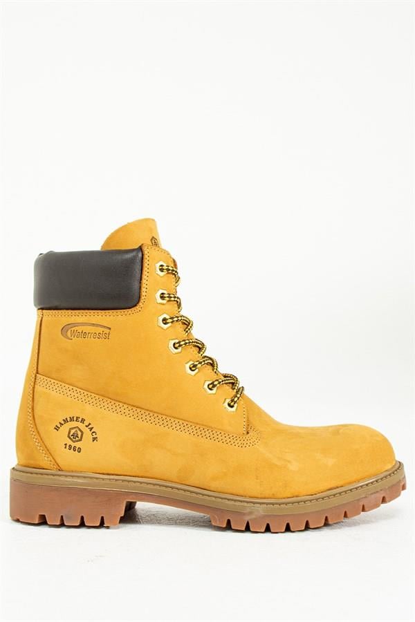Genuine Leather Cat Yellow Stick Men's Boots