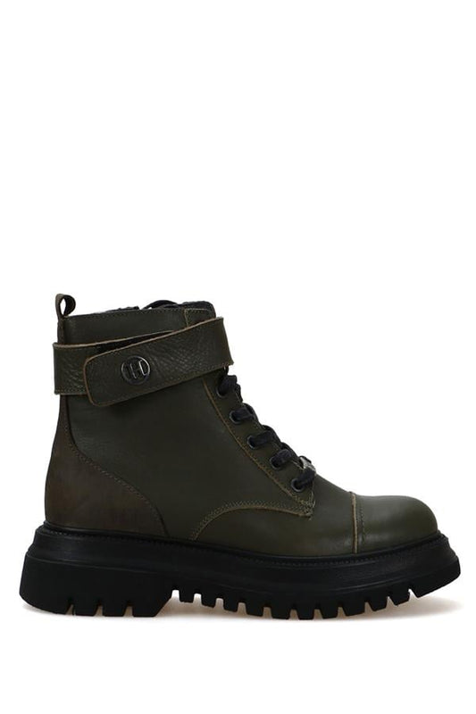 Cate Genuine Leather Khaki Antic Outdoor Female Boots