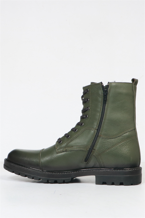 Real Leather Khaki  Men's Boots