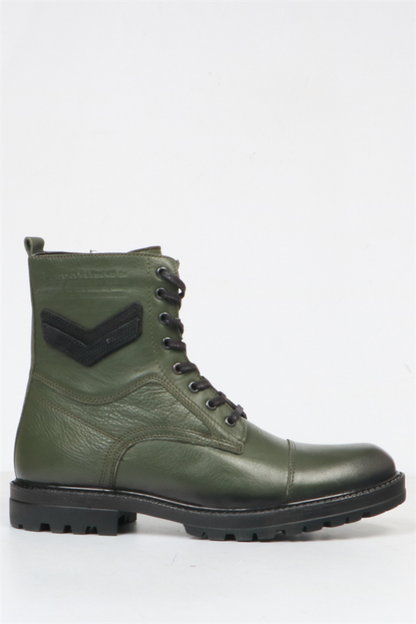 Real Leather Khaki  Men's Boots