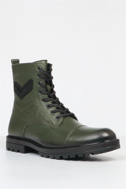 Real Leather Khaki  Men's Boots