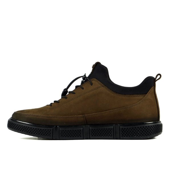 Real Leather Khaki  Men's Shoes