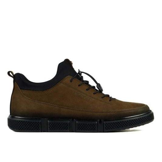 Real Leather Khaki  Men's Shoes