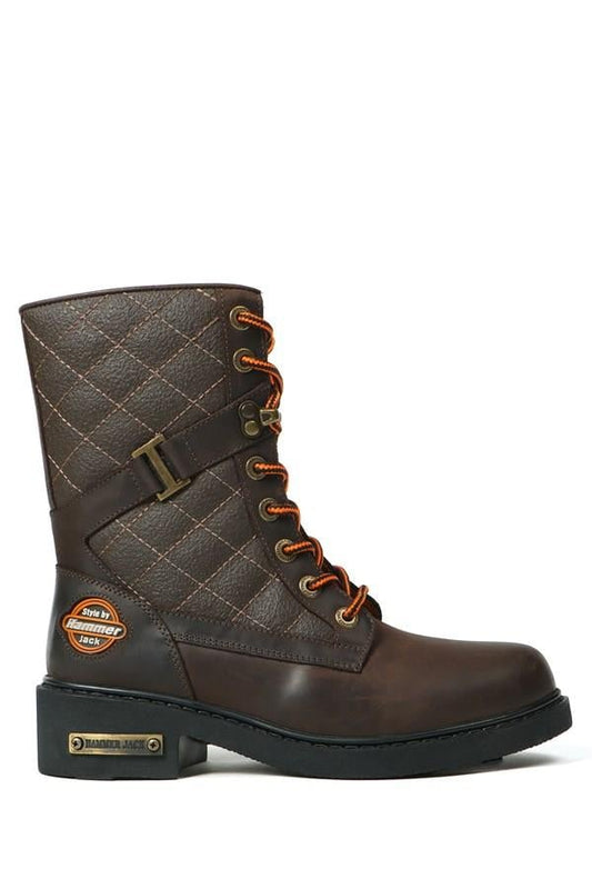 Genuine Leather Coffee Outdoor Female Boots