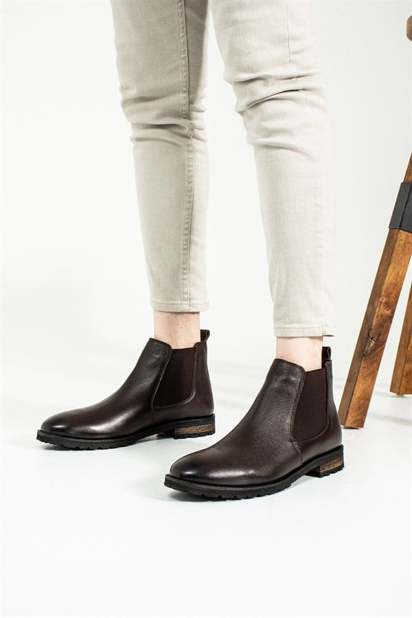Genuine Leather Coffee Nice Outdoor Men's Boots