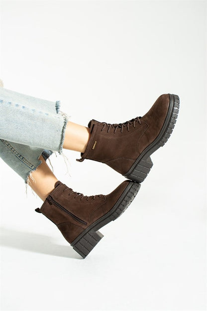 Argun Genuine Leather Coffee  Women's Boots