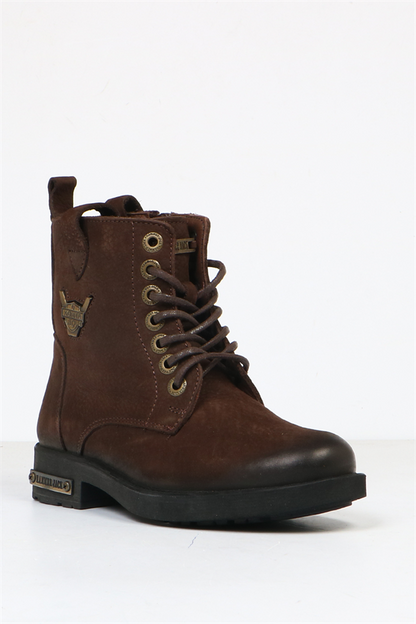 Genuine Leather Coffee Children's Boots
