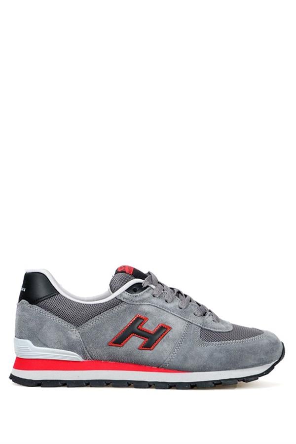 Peru Real Leather Meet Grey Red Lace Men's Athletic Shoes