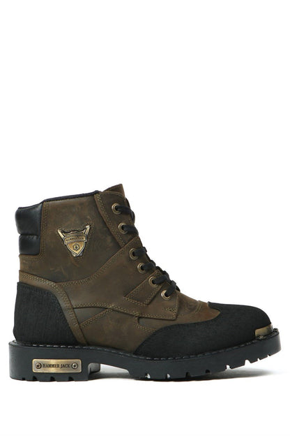 Genuine Leather Olive Men's Boots