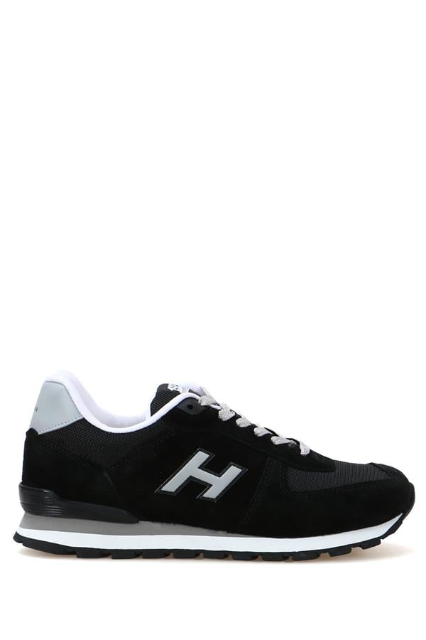 Peruvian Leather Black And Grey Men's Sports Shoes