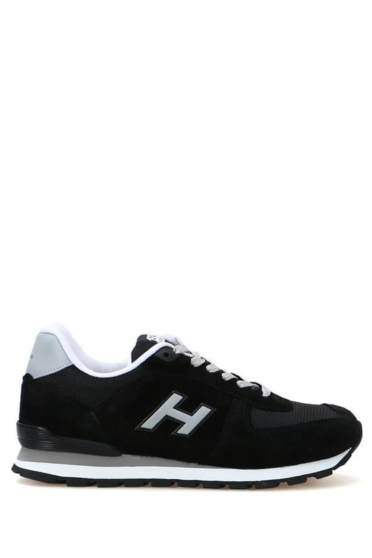 Peruvian Leather Black And Grey Men's Sports Shoes