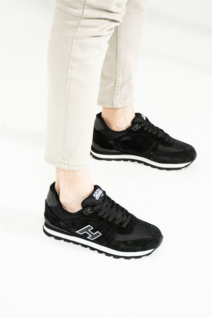 Peruvian Leather Black Men's Athletic Shoes