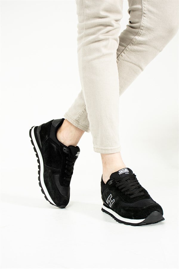 Peruvian Leather Black Men's Athletic Shoes