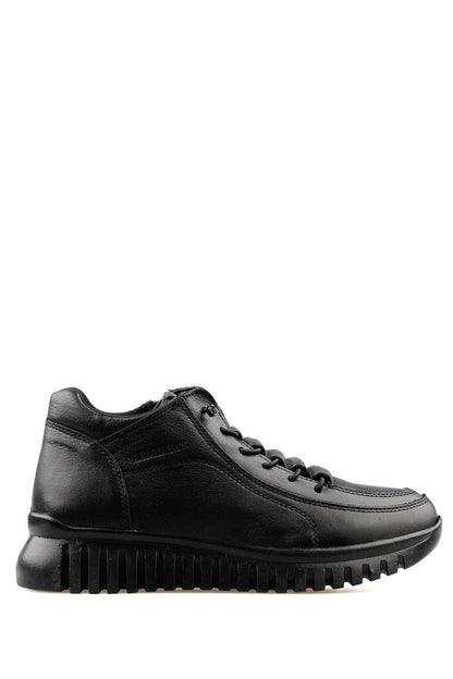 Genuine Leather Black Foldable Women's Boots
