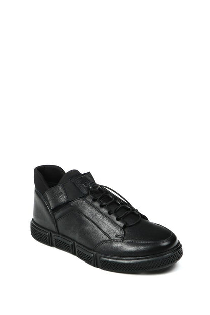 Real Leather Black  Men's Boots