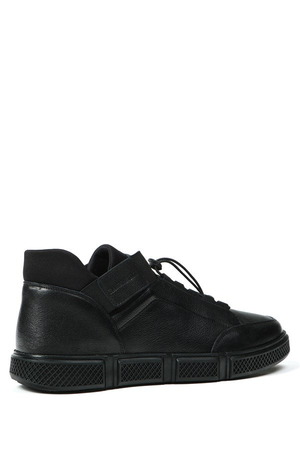 Real Leather Black  Men's Boots