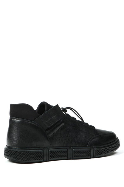 Real Leather Black  Men's Boots
