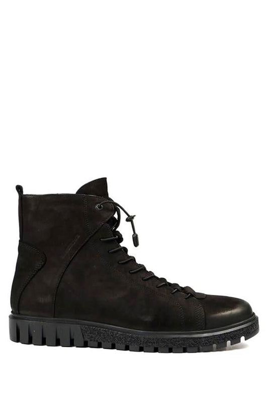 Black Genuine Leather Male Boots