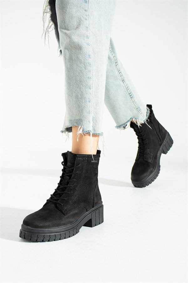 Argun Authentic Leather Black Torche Outdoor Women's Boots