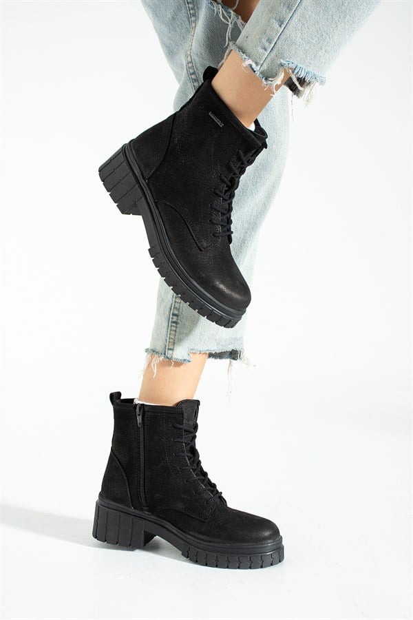 Argun Authentic Leather Black Torche Outdoor Women's Boots