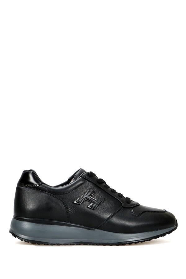 Naples Genuine Leather Black And Grey Men's Sports Shoes