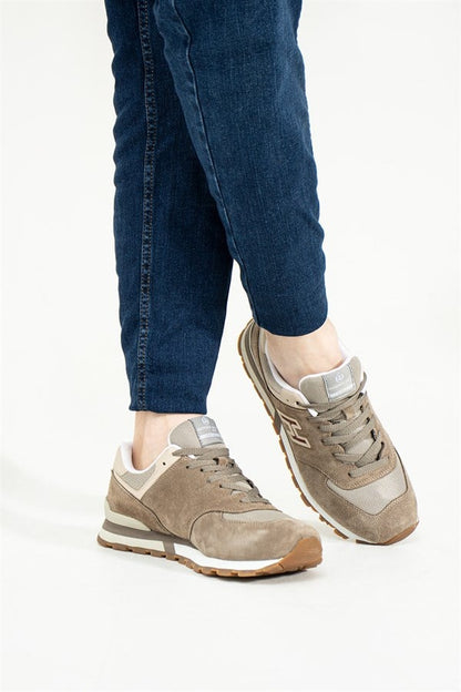 Chile Genuine Leather Taupe Grey Men's Sports Shoes