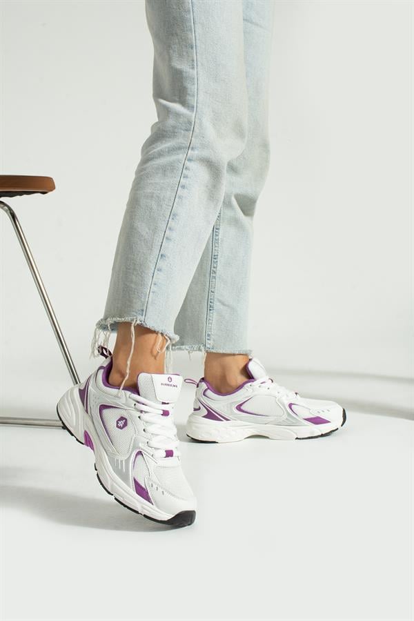 Songa White Purple Women's Sports Shoes