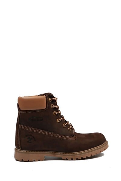 Genuine Leather Coffee Women's Boots