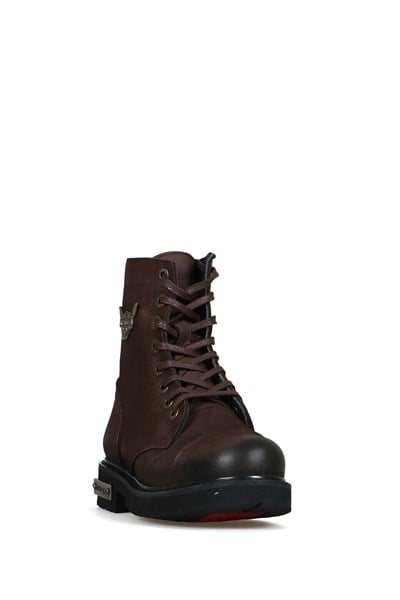 Coffee Genuine Leather Female Boots