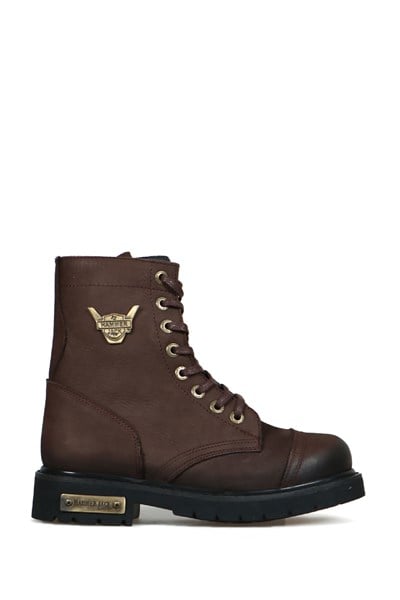 Coffee Genuine Leather Female Boots