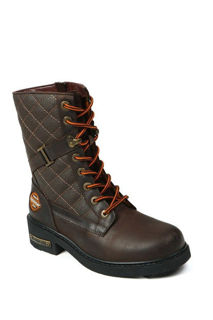 Genuine Leather Coffee Outdoor Female Boots